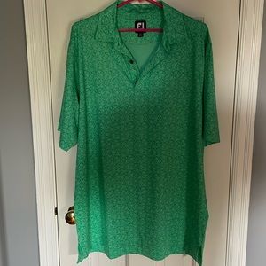 Green Footjoy Floral pattern golf shirt